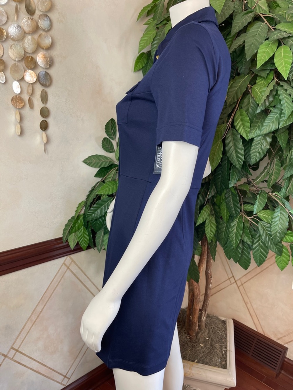 NY&CO NAVY SNAP FRONT SHORT SLEEVE DRESS - Picture 7 of 10